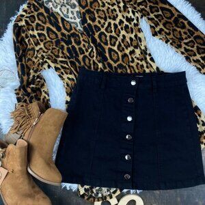 Forever 21 Black button fly Skirt size 28